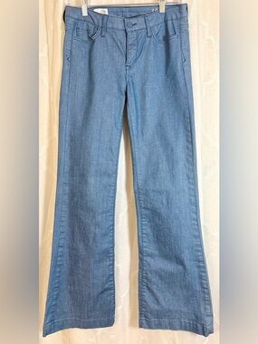 High Rise Trouser Jeans | Light Wash Wide Leg Denim | Size 27/4